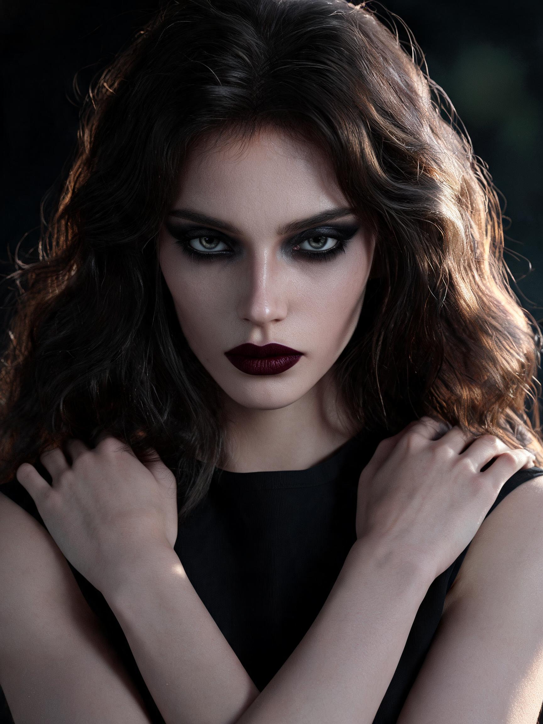 AI generated: Seedream 5 prompt: A high-fashion cinematic portrait of a woman with ... (Seedream 5 - Fashion)