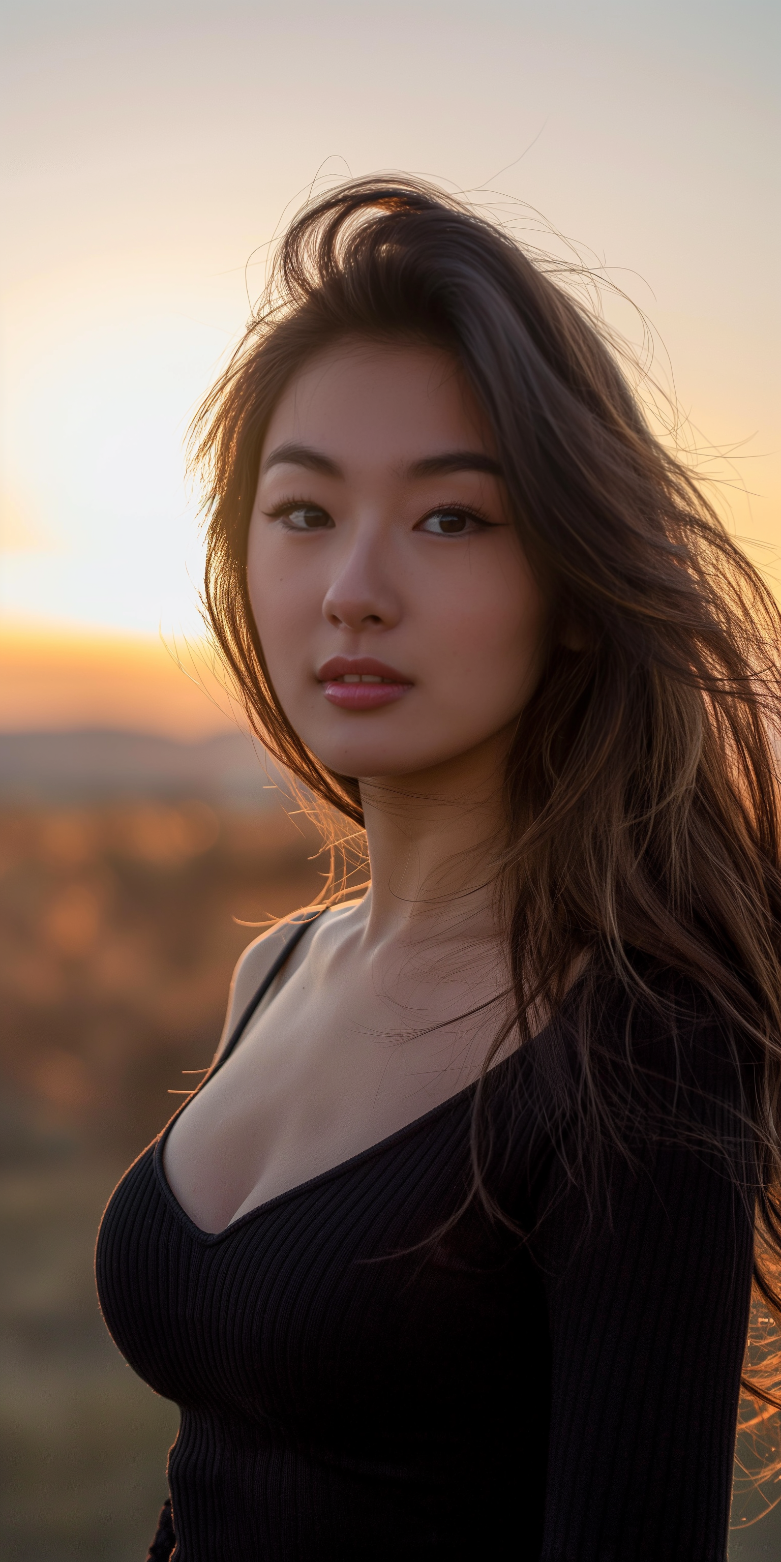 Midjourney prompt: Social media influencer photoshoot, Asian beauty s... - Midjourney
