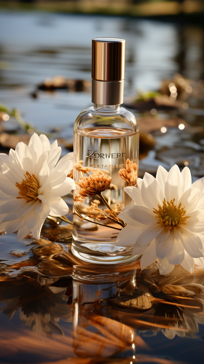 stone tray skincare bottles soft daylight editorial still life