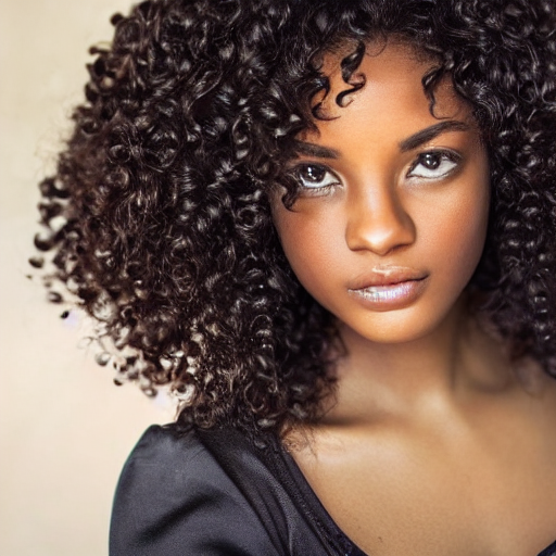 Stable Diffusion prompt: beautiful black woman curly ha...