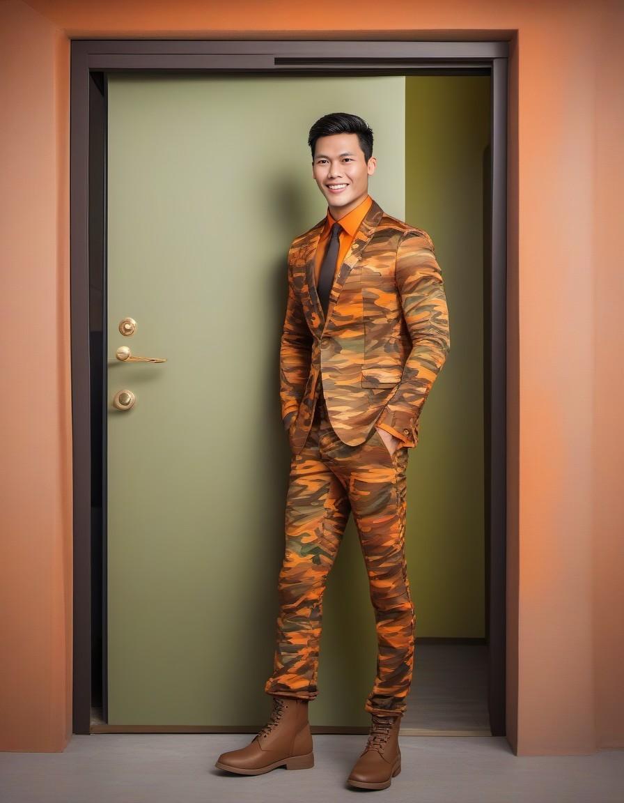 AI generated: Midjourney prompt: fashion cover, front view, full-body, man model, d... (Midjourney - Fashion)