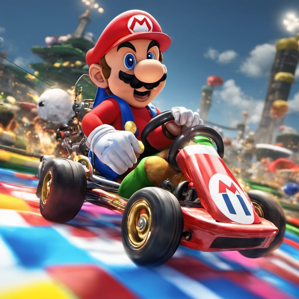 صورة مولدة بالذكاء الاصطناعي: V2 Super Mario Kart Deluxe 8 (نموذج Stable Diffusion - 3d Renders)