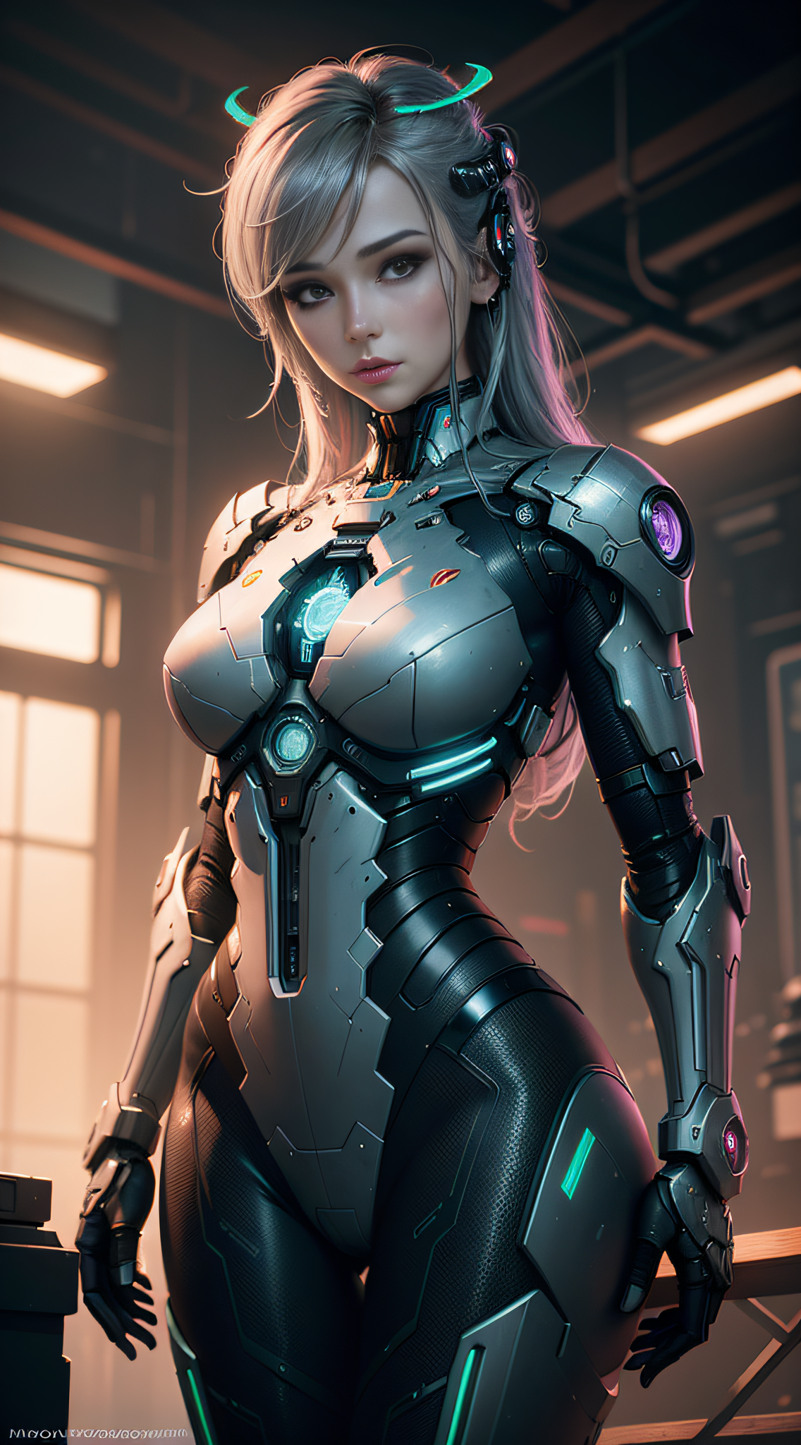 صورة مولدة بالذكاء الاصطناعي: ReV Animated prompt: a HDR photograph of a beautiful woman, halo, intri... (نموذج ReV Animated - صور شخصية)