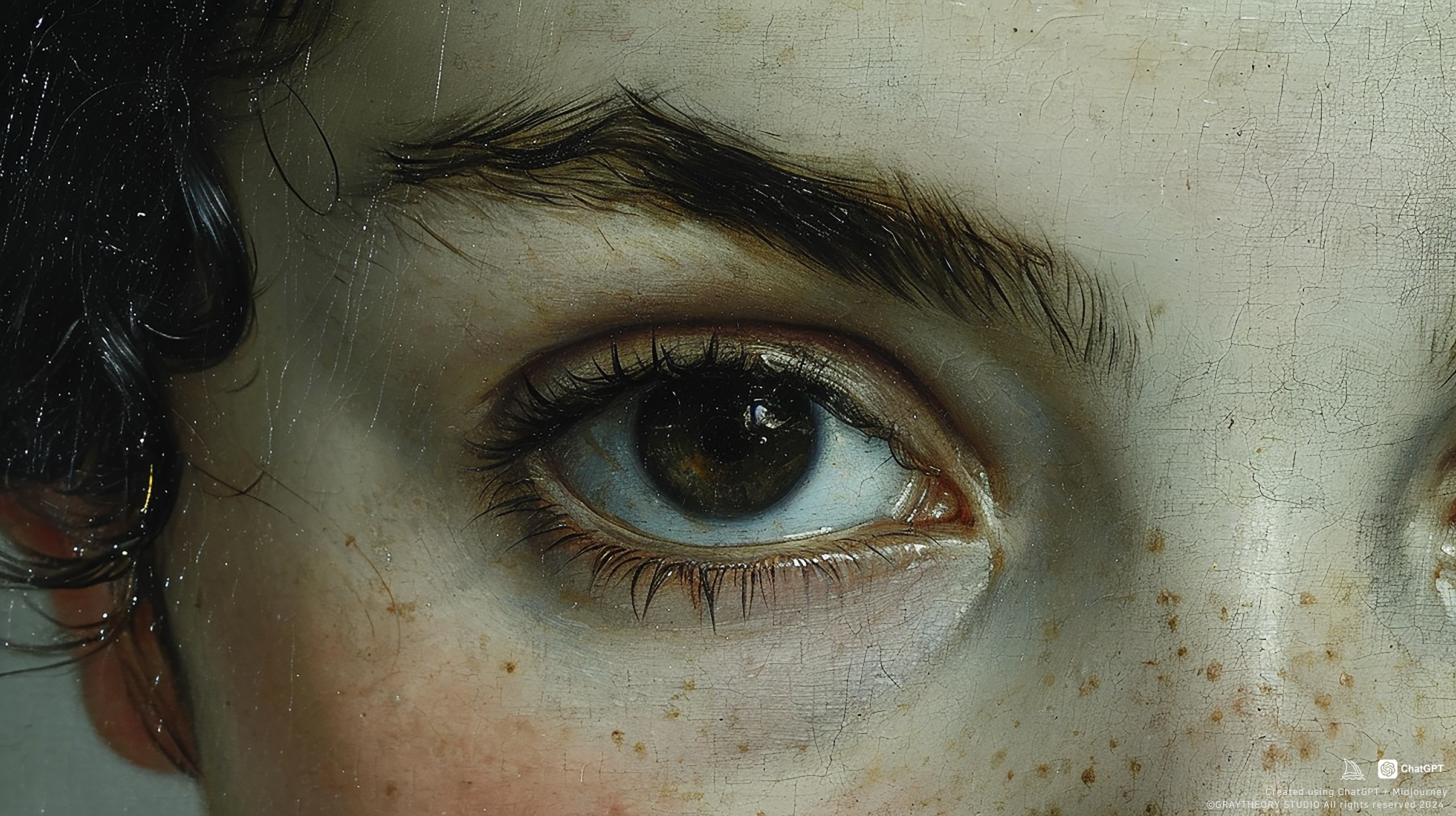 صورة مولدة بالذكاء الاصطناعي: Midjourney prompt: portraits, woman, oil painting, grainy painting, e... (نموذج Midjourney - صور شخصية)