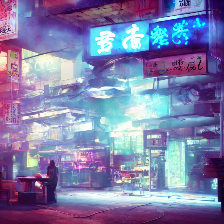 AI generated: Stable Diffusion prompt: futuristic tempura food, night, japanese, neon lig... (Stable Diffusion - Architecture)