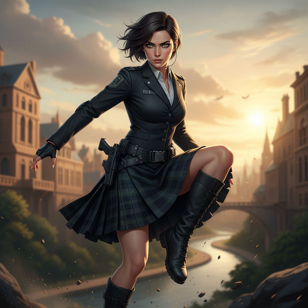 Nano Banana prompt: There is a woman in a plaid skirt posing for a pic... - Nano Banana