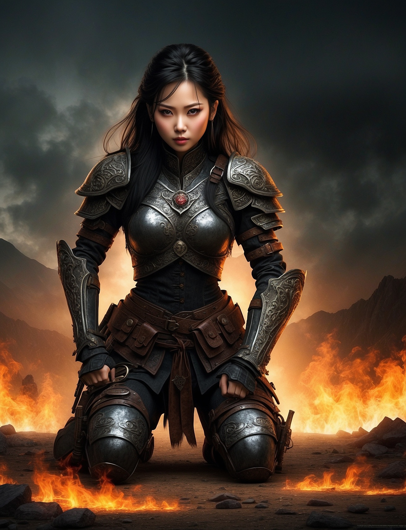 AI generated: Female warrior (Stable Diffusion - Portraits)