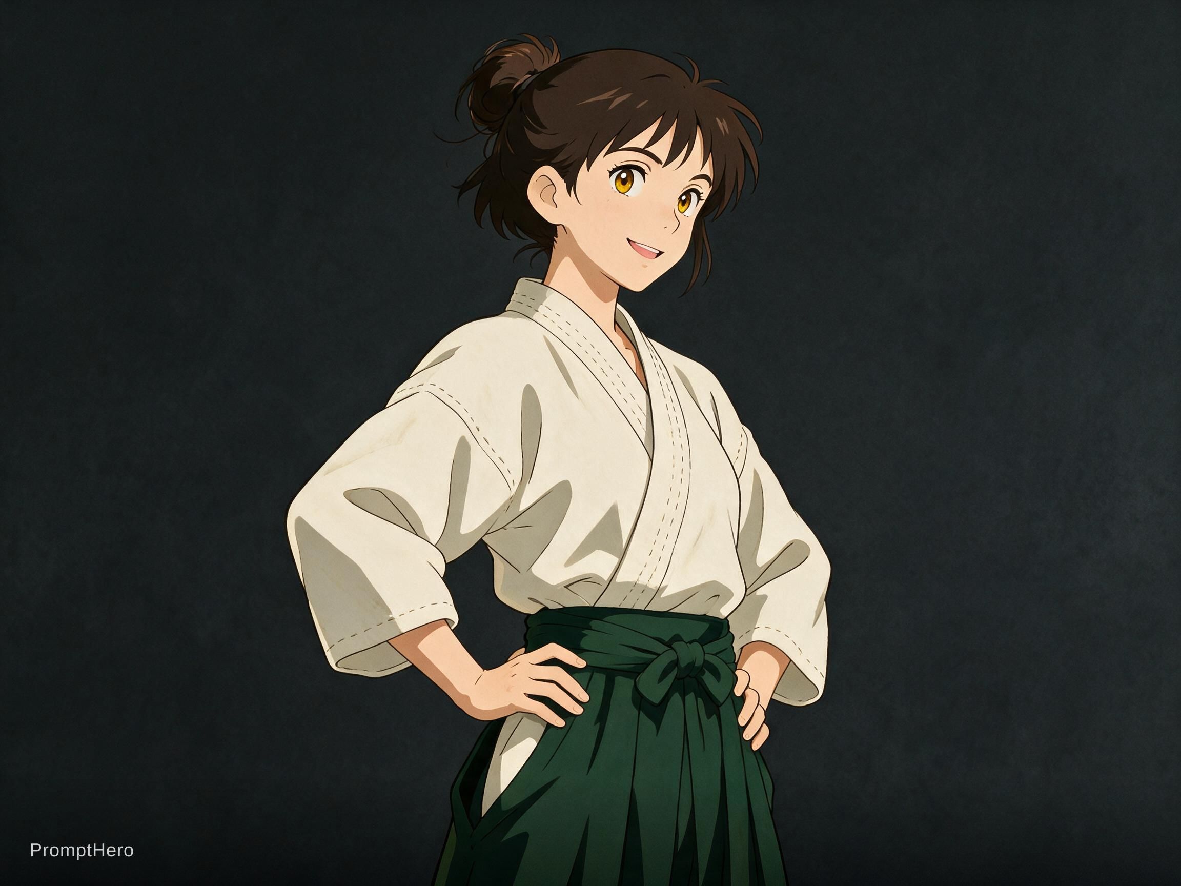 AI generated: Seedream 5 prompt: A portrait-format drawing of a young woman in mart... (Seedream 5 - Anime)