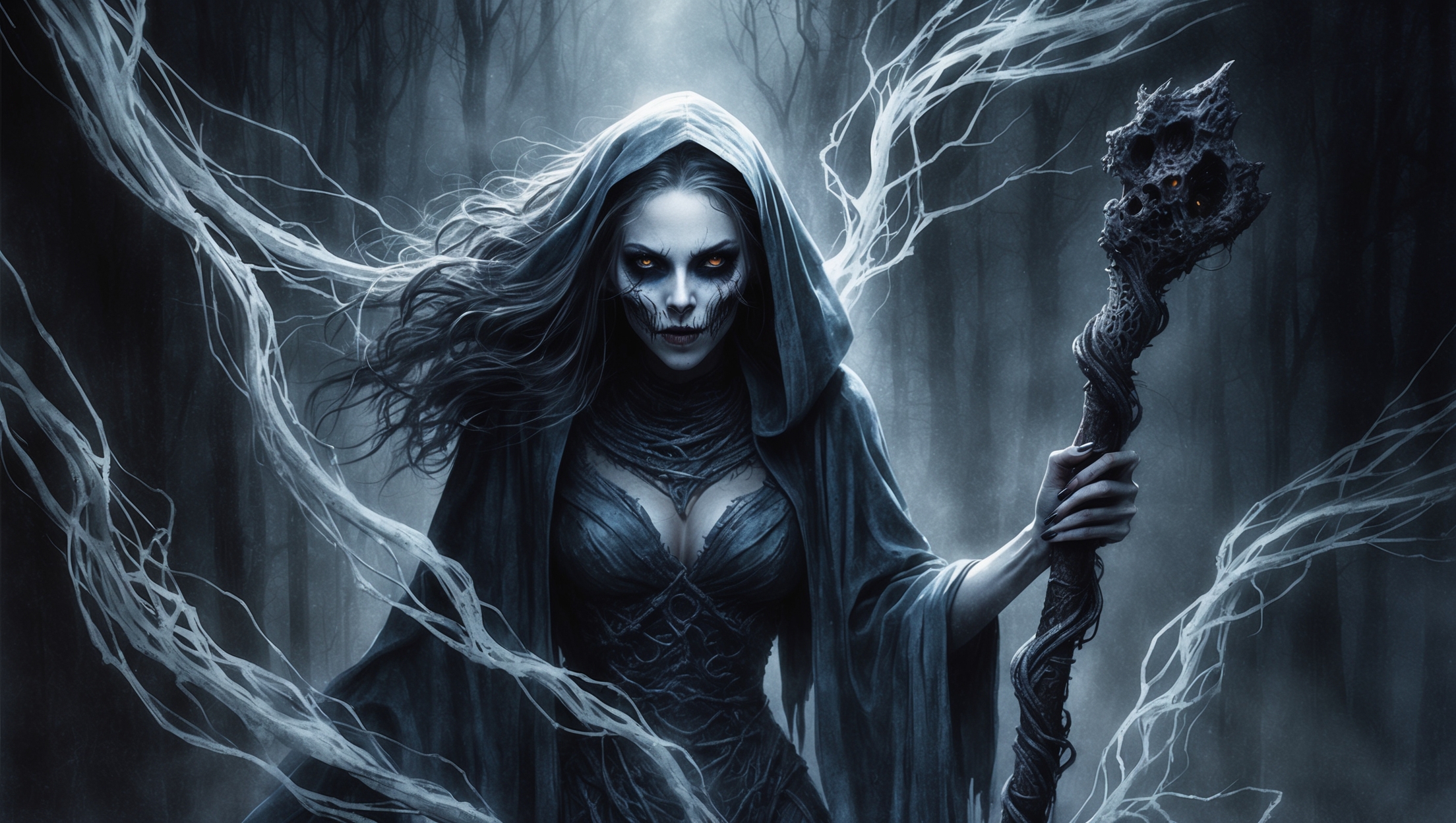 Stable Diffusion prompt: In the eerie world of a horror s...