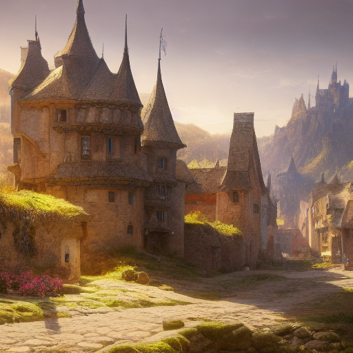 Stable Diffusion prompt: """a beautiful fantasy medieval ...