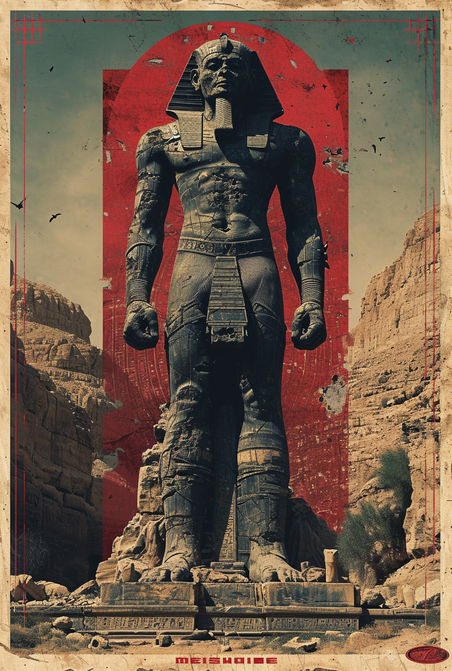 Midjourney prompt: the poster, for mummies's tombs, in the style of m... - Midjourney