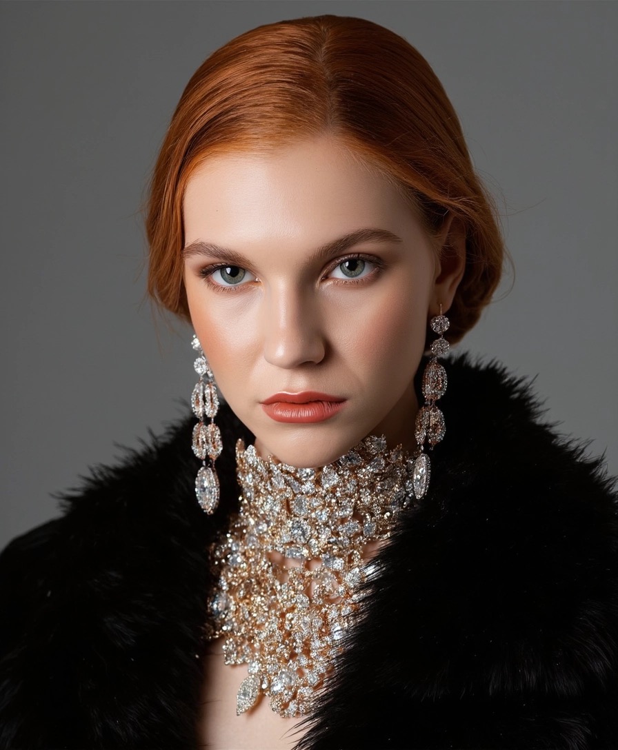 An ultra-stylized and highly dramatic fashion edit...