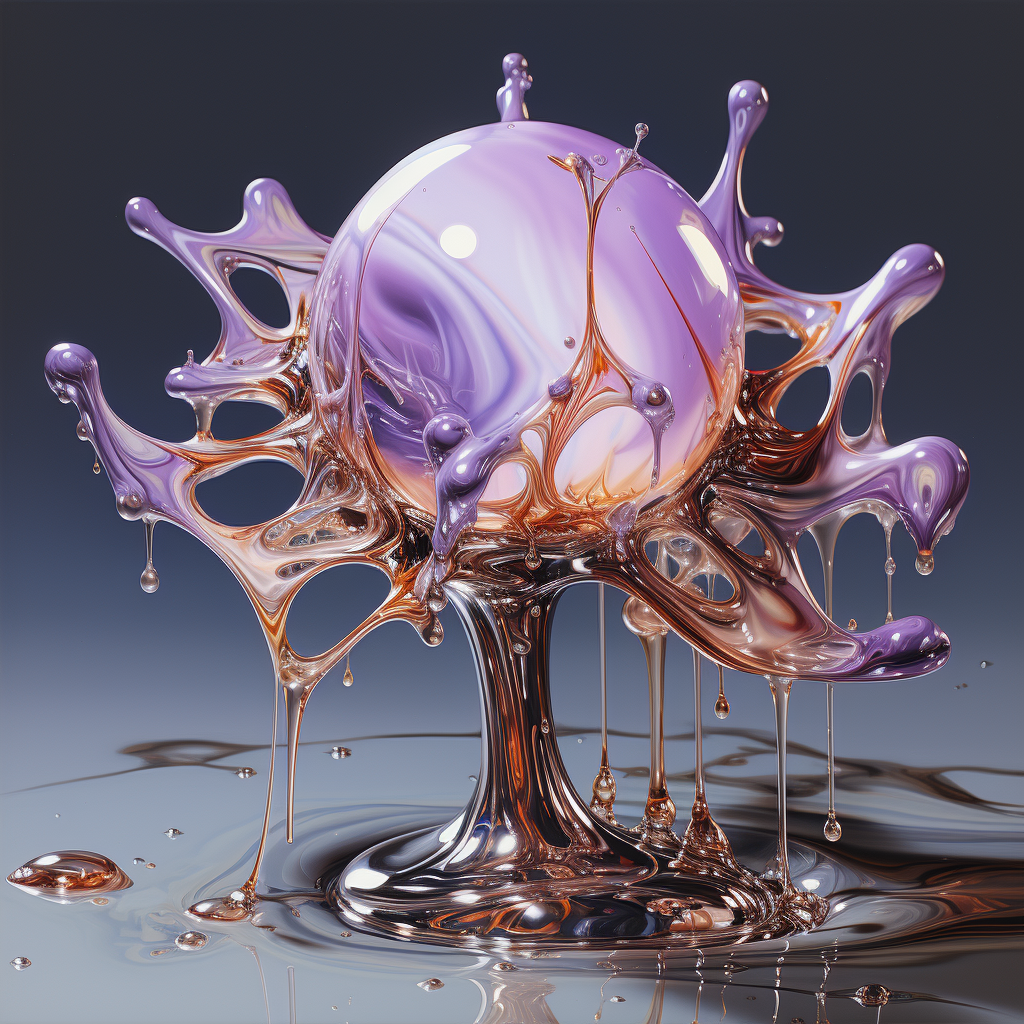 AI generated: Midjourney prompt: surrealist painting of water droplets on the stem ... (Midjourney - Concept Art)