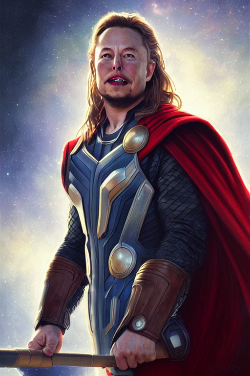 Stable Diffusion prompt: elon musk as thor, realistic por...
