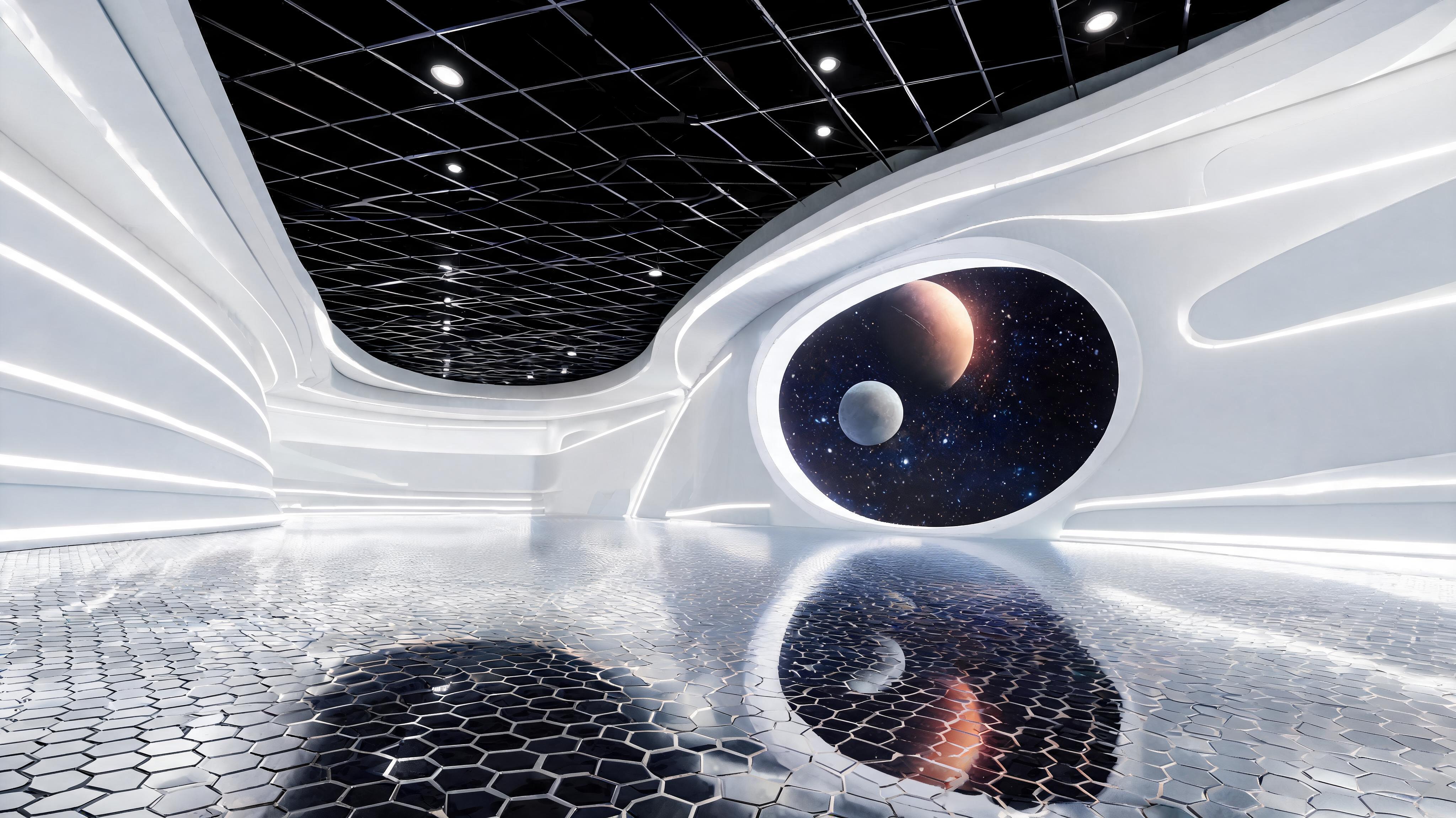 صورة مولدة بالذكاء الاصطناعي: Seedream 5 prompt: Create a cinematic scene for the inner design of a... (نموذج Seedream 5 - تصميم داخلي)