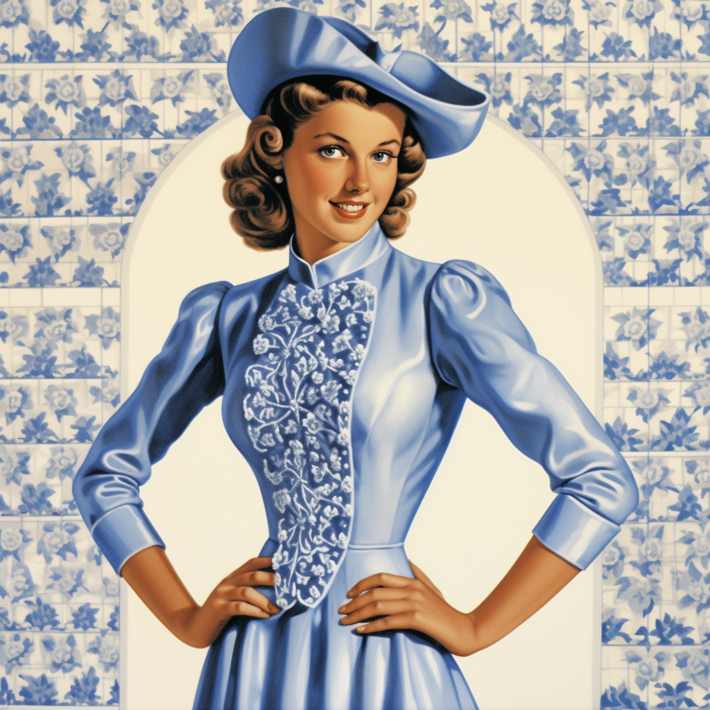 AI generated: Midjourney prompt: High fashion, vogue, flower pattern, 1948 --no ugl... (Midjourney - Fashion)