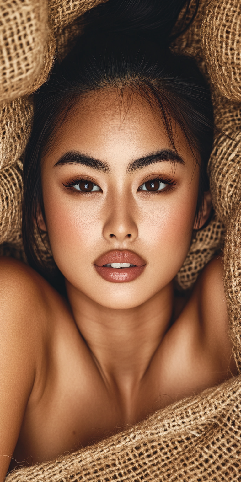 Midjourney prompt: high definition photo, stunning Asian model, close... - Midjourney