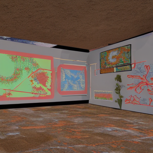 Stable Diffusion prompt: The exhibition venue will be div...