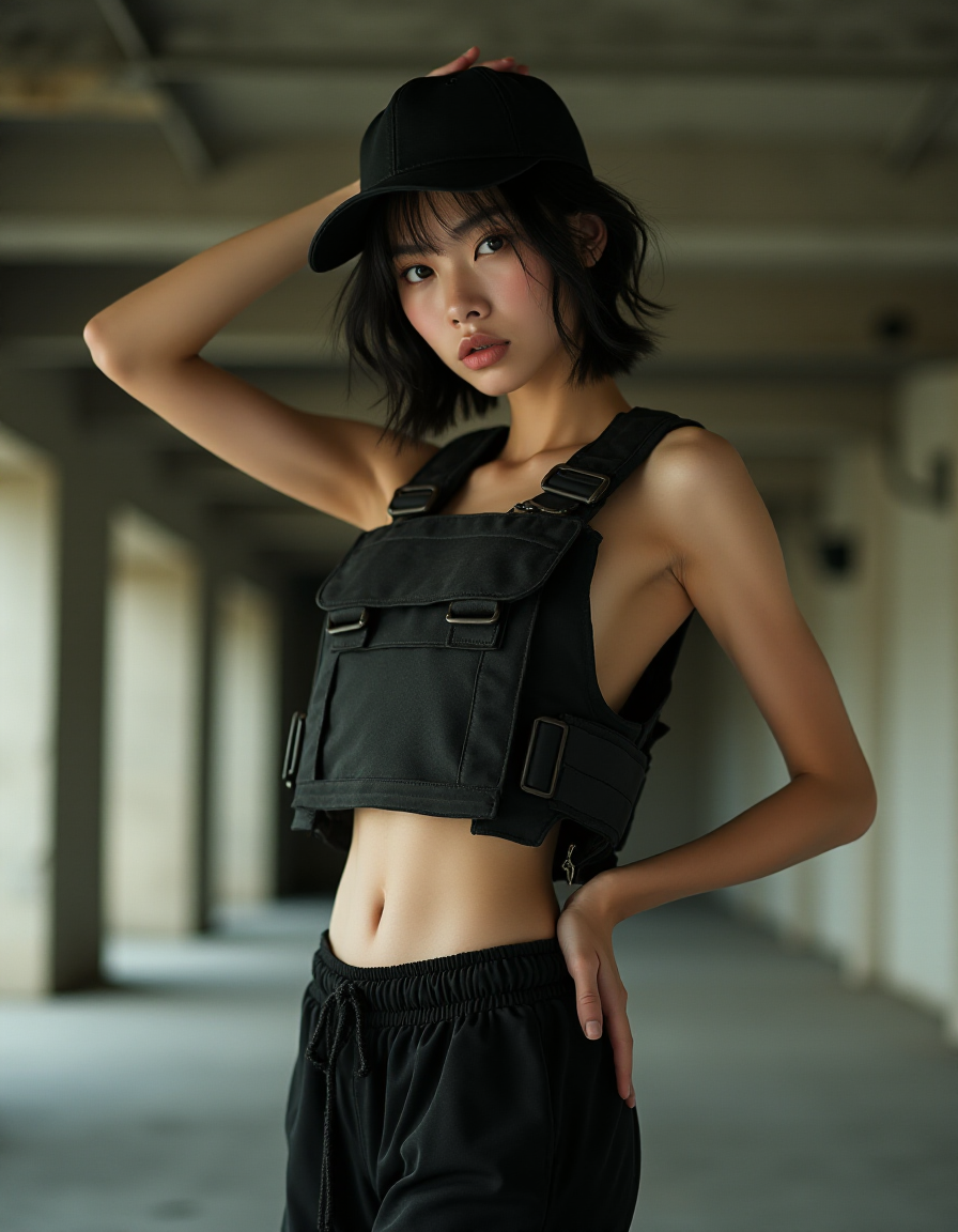 FLUX prompt: High fashion half body photo of a young asian fema... - FLUX