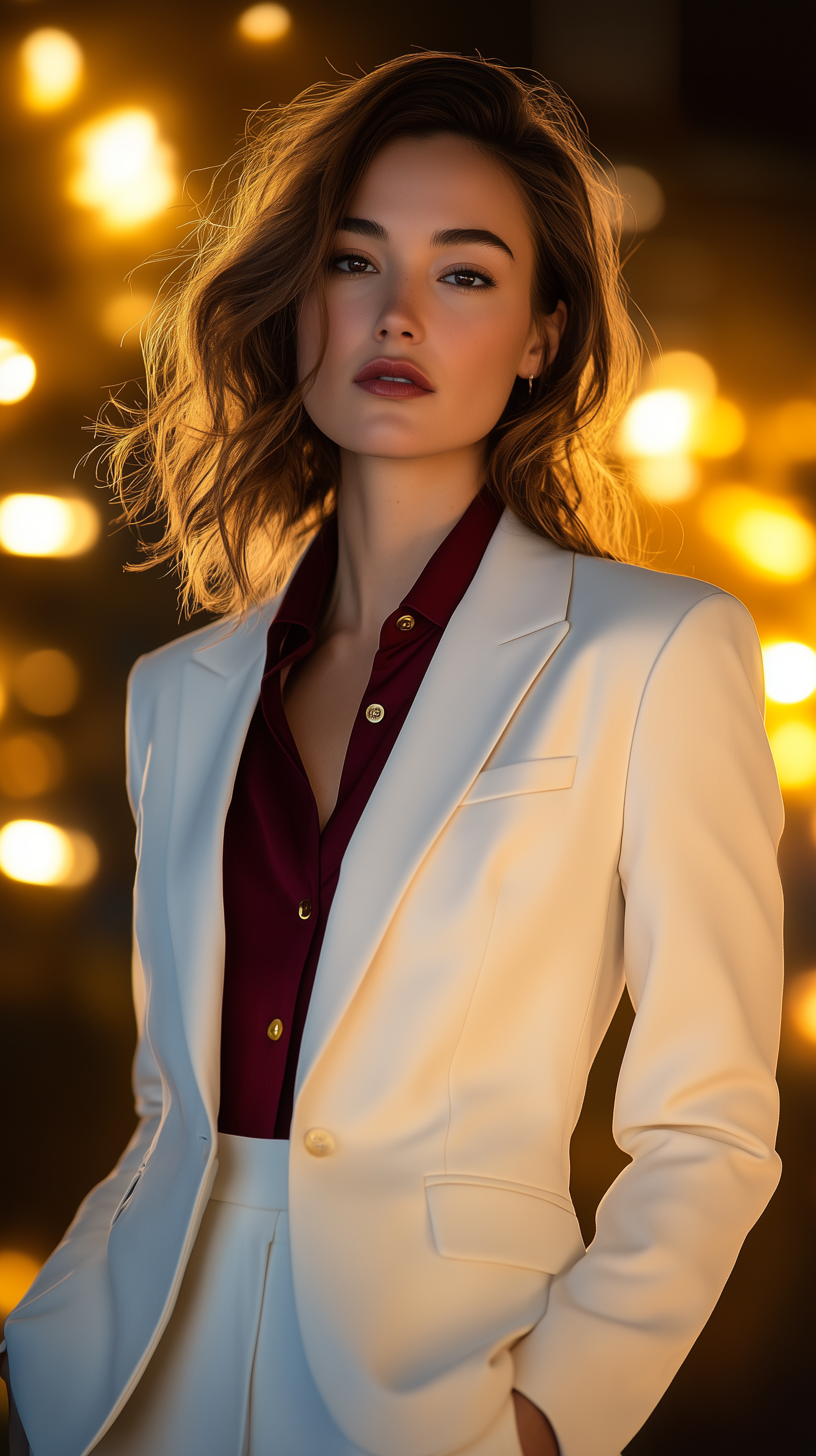 Midjourney prompt: photograph, woman, wearing a modern business white... - Midjourney