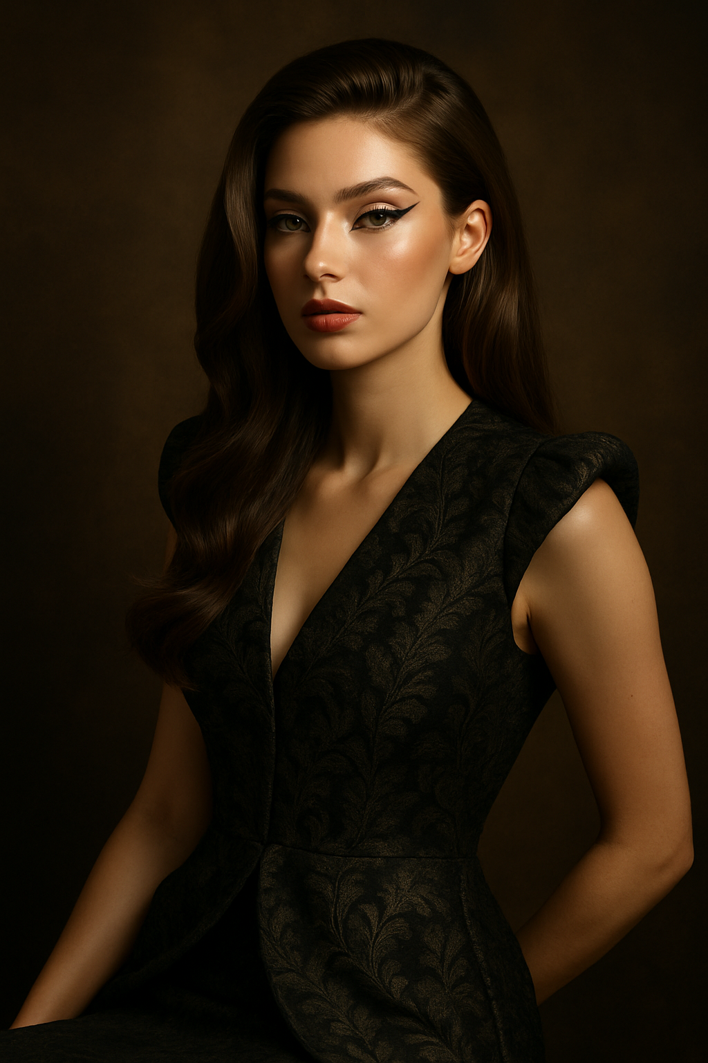AI generated: ChatGPT Image prompt: A portrait of a woman with long, flowing hair styl... (ChatGPT Image - Portraits)