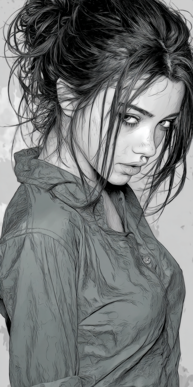 AI generated: Midjourney prompt: A minimalist sketch of a woman, delicate, very bas... (Midjourney - Portraits)