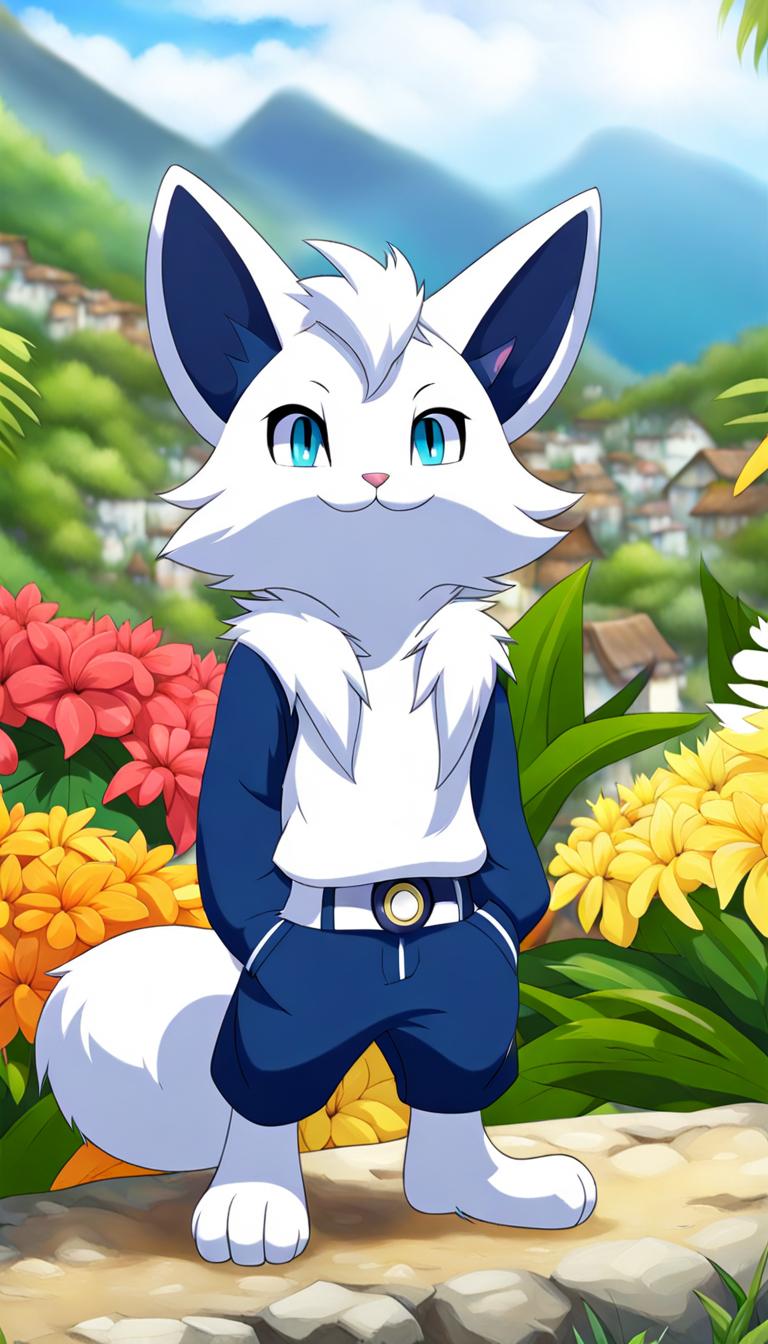 AI generated: Anthro Male Meowstic (Stable Diffusion - Character Design)
