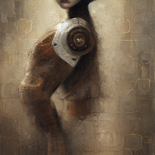 Stable Diffusion prompt: female character, in the style o...