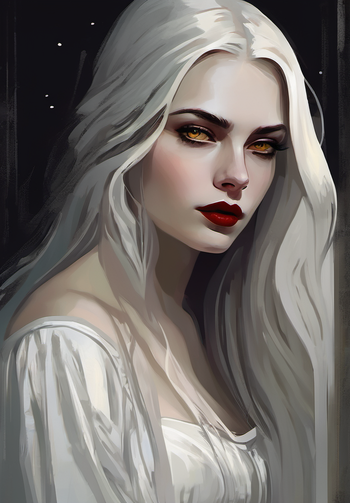 AI generated: Stable Diffusion prompt: portrait of a vampire woman with long white hair w... (Stable Diffusion - Portraits)