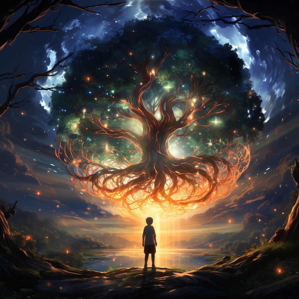 صورة مولدة بالذكاء الاصطناعي: Midjourney prompt: an anime style artwork with many stars in the hear... (نموذج Midjourney - فن مفاهيمي)