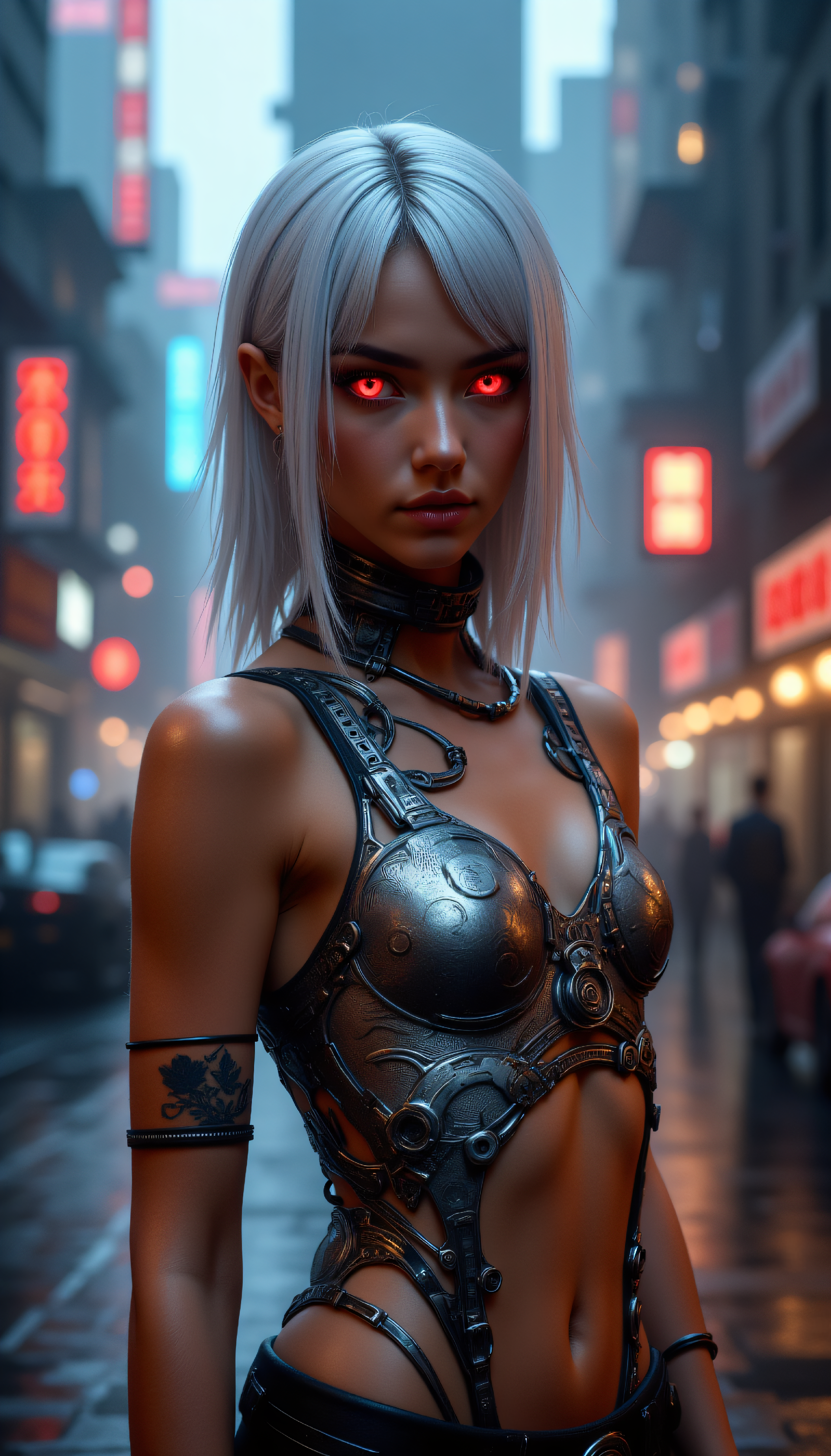 AI generated: FLUX prompt: Hires Cyberpunk photo of a 24-year-old Danish-Kaby... (FLUX - Fashion)