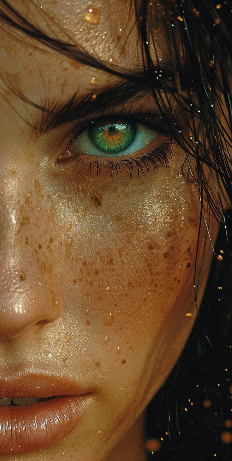 AI generated: Midjourney prompt: picture of a woman with green eyes, in the style o... (Midjourney - Photography)
