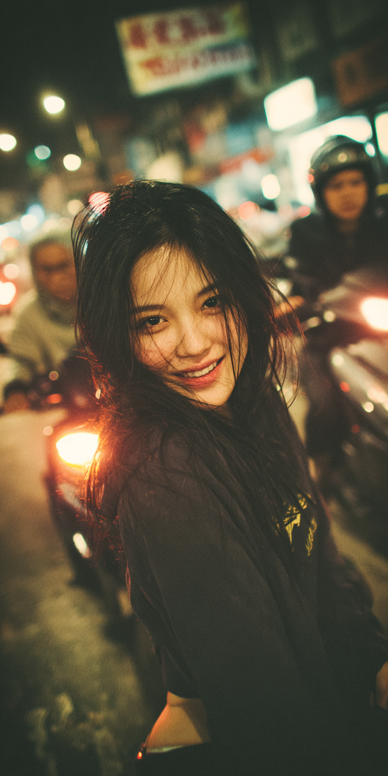 Midjourney prompt: woman, slight smile, shot on a Canon A7 III --no f... - Midjourney