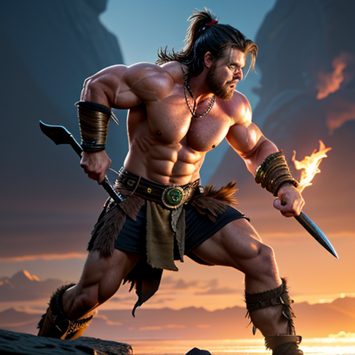 AI generated: Stable Diffusion prompt: Chris Hemsworth as a barbarian from dungeons and d... (Stable Diffusion - Photography)