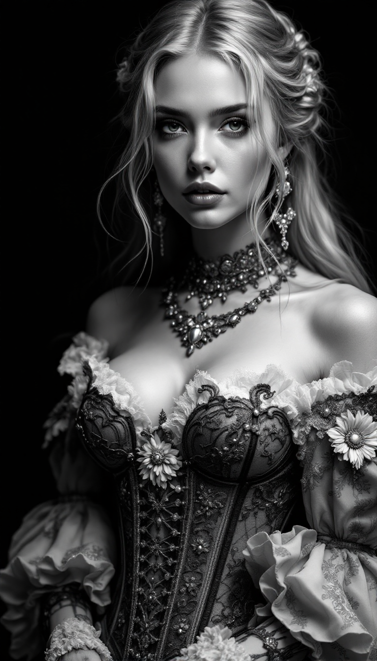 FLUX prompt: A grayscale photorealistic digital illustration of... - FLUX