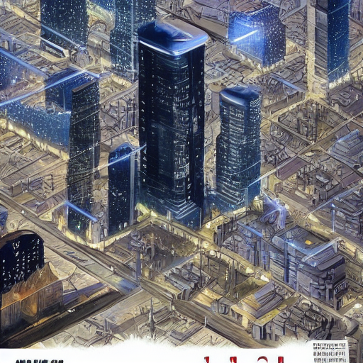 Stable Diffusion prompt: A futuristic city in the night a...