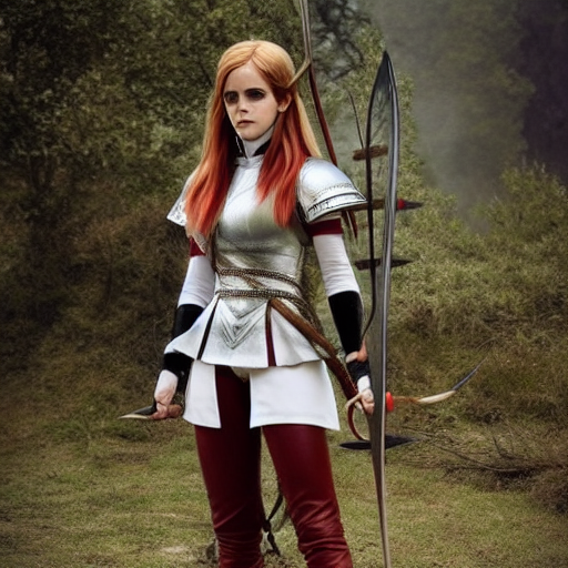 Stable Diffusion prompt: emma watson with white hair + em...