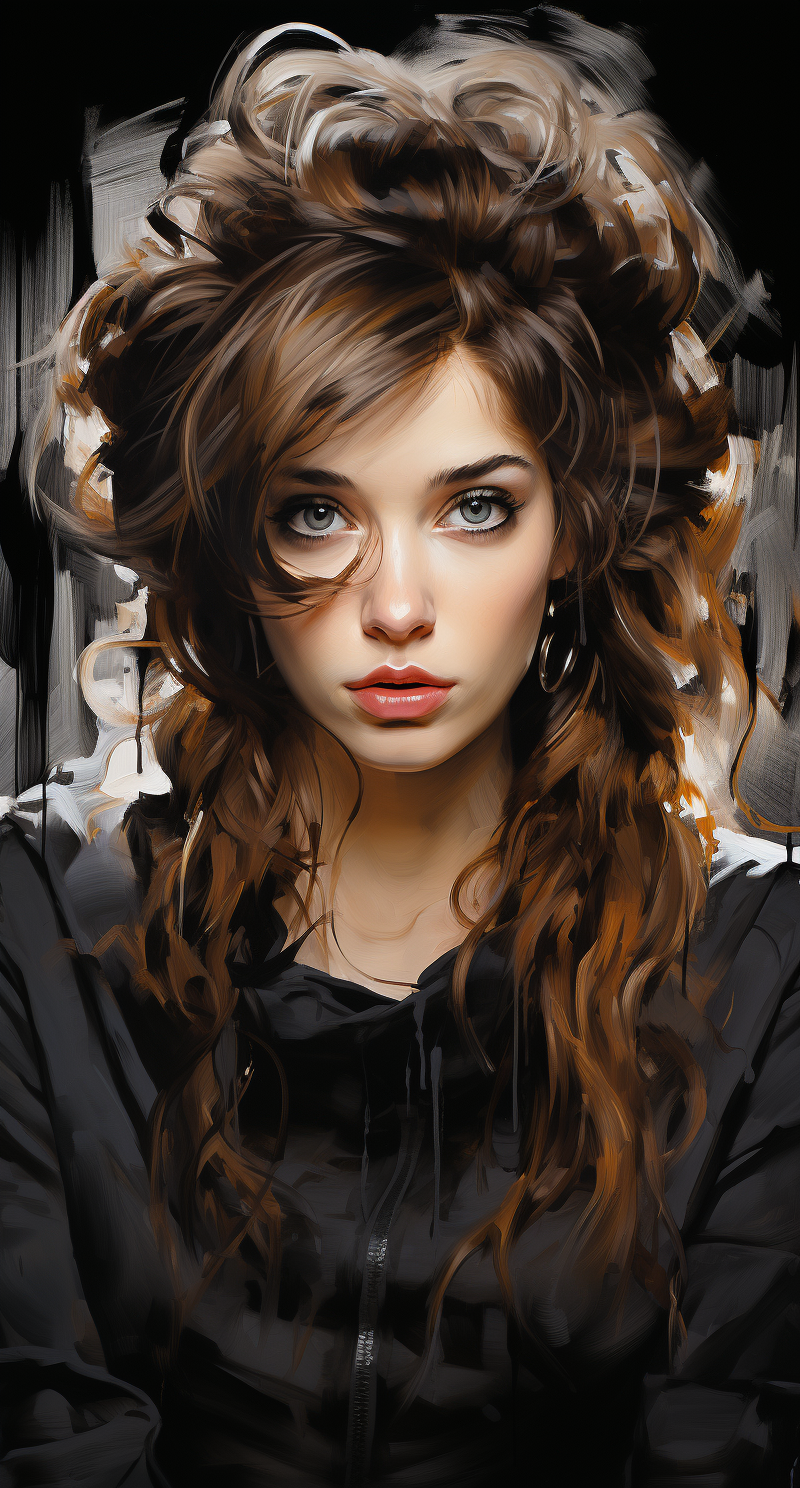 Midjourney prompt: a drawing of a woman with black pencils nihilo, in... - Midjourney