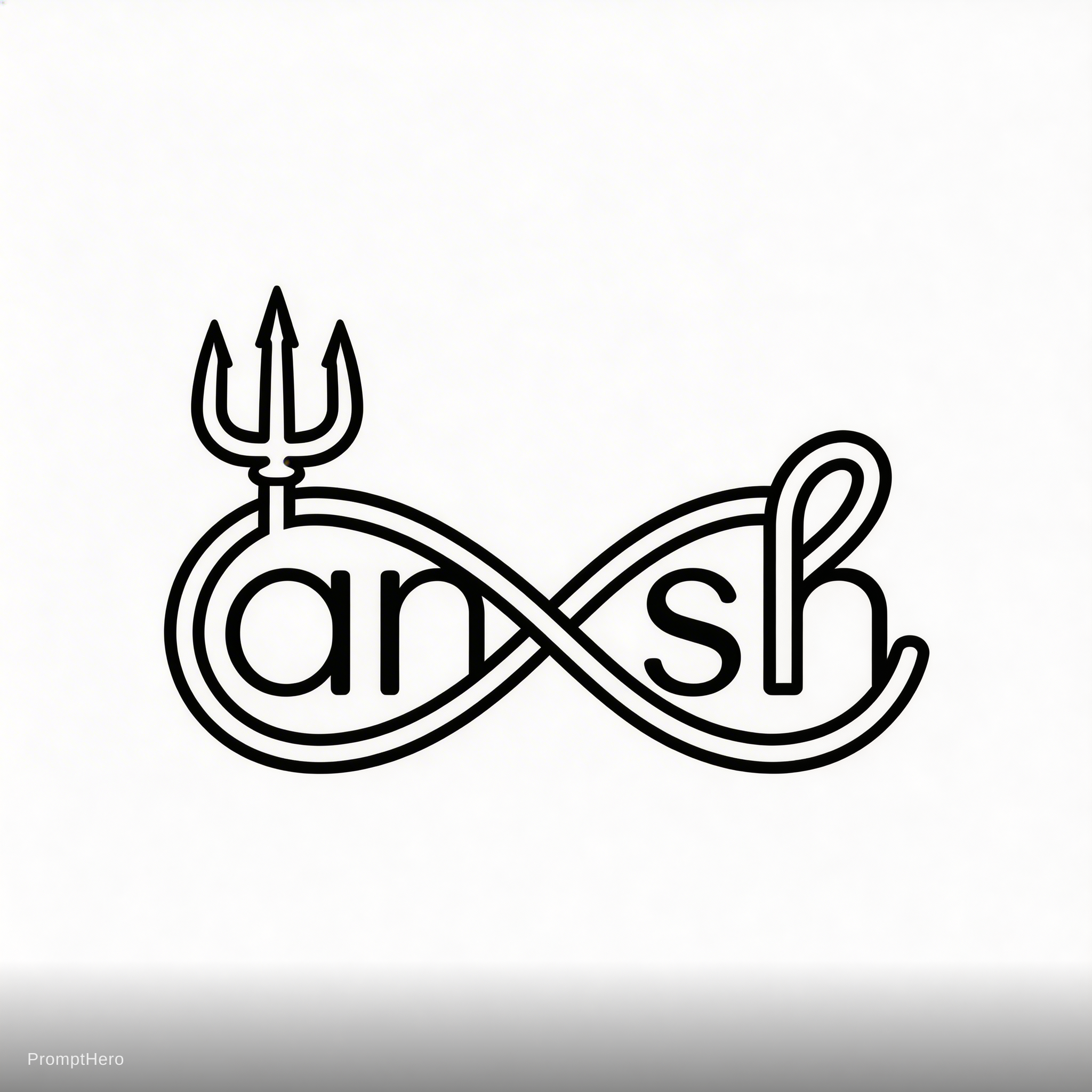 صورة مولدة بالذكاء الاصطناعي: Seedream 5 prompt: Write ansh in a way that it creates a logo with th... (نموذج Seedream 5 - شعارات وتصميم)