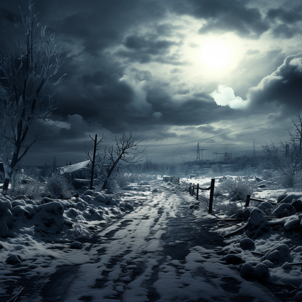 AI generated: Midjourney prompt: Nuclear Winter Ambience & Sounds | Howling Windy S... (Midjourney - Landscapes)