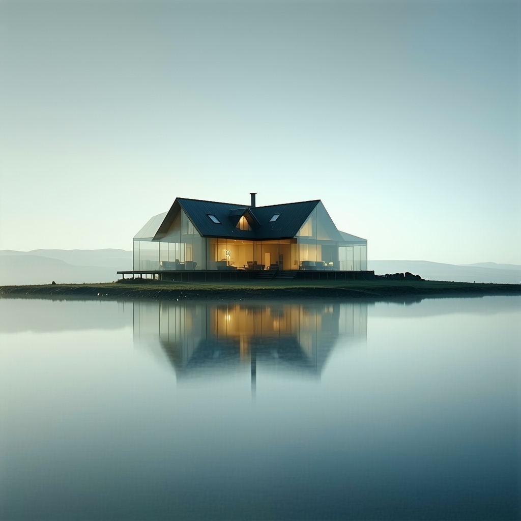 Stable Diffusion prompt: A house that exists slightly out...