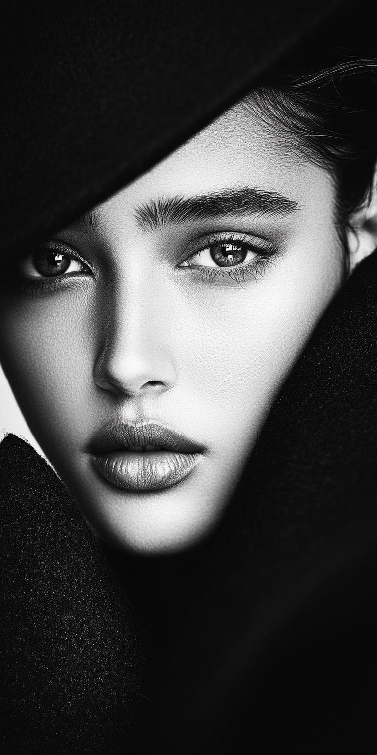 AI generated: Midjourney prompt: fashion photography, cover photo, black and white,... (Midjourney - Photography)