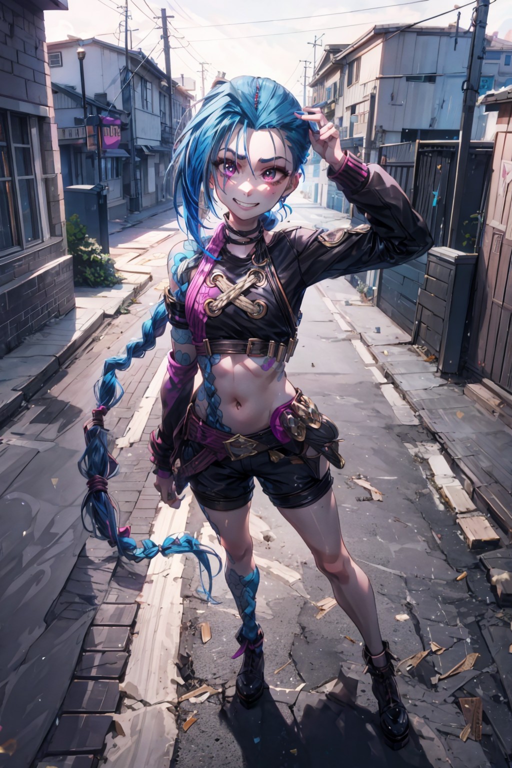 AI generated: Full Body Jinx (Stable Diffusion - Character Design)