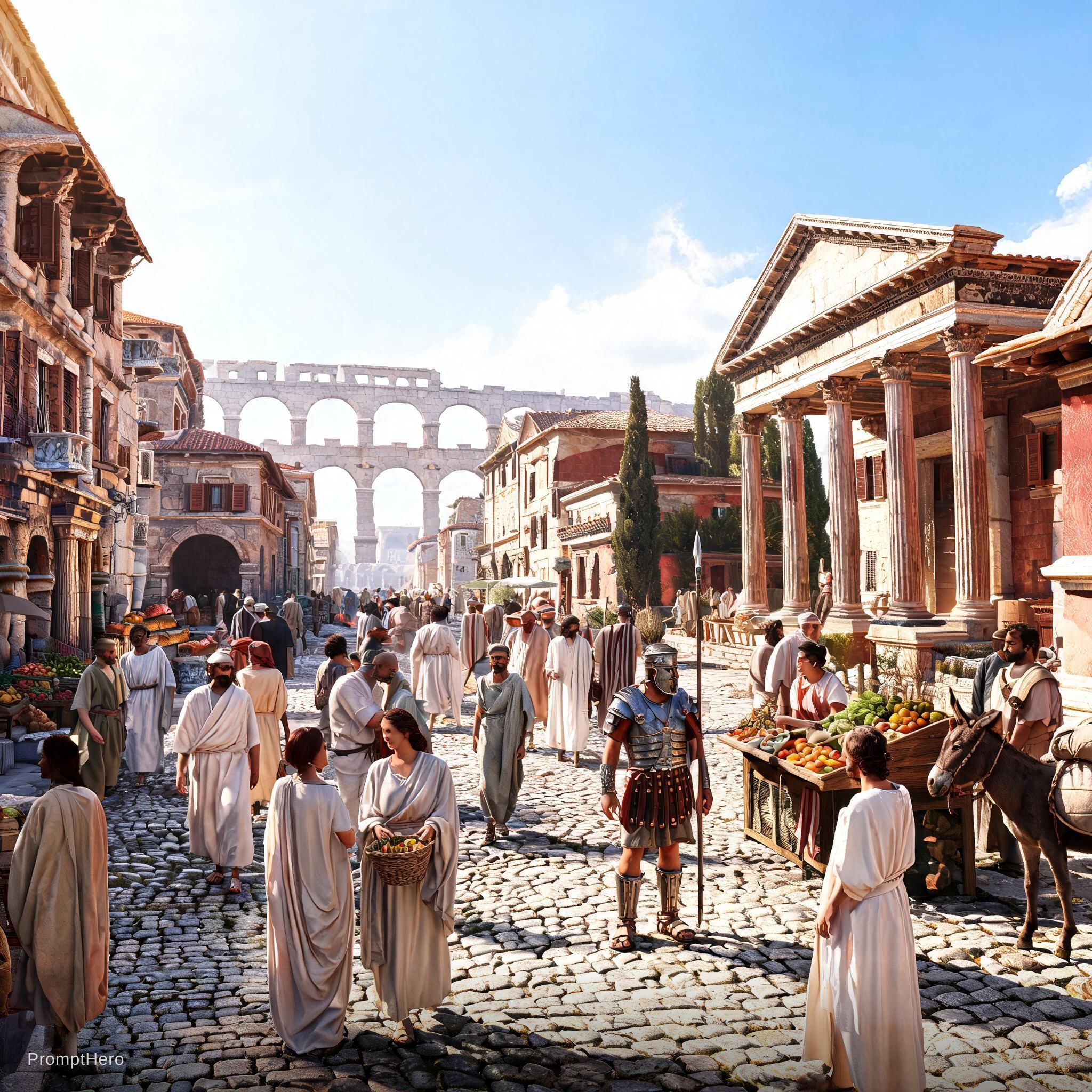 صورة مولدة بالذكاء الاصطناعي: Seedream 5 prompt: crea video dell'antica Roma con persone e vistiti ... (نموذج Seedream 5 - فن مفاهيمي)