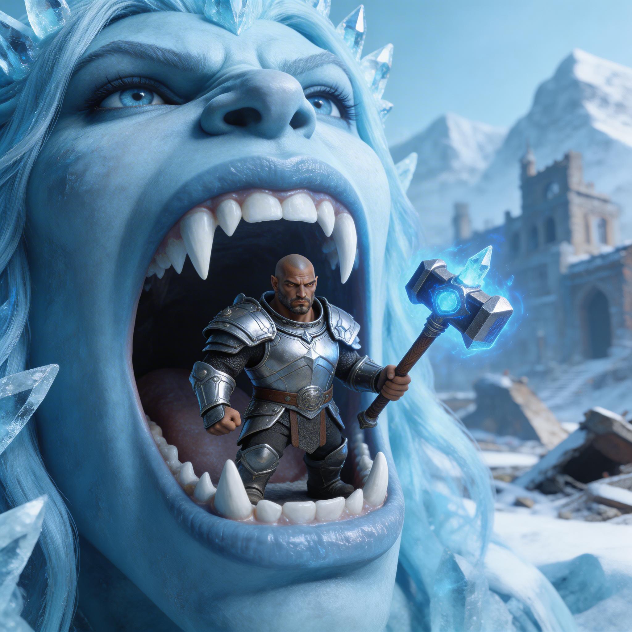 AI generated: Seedream 5 prompt: a bald beardless male dwarf paladin standing insid... (Seedream 5 - Landscapes)