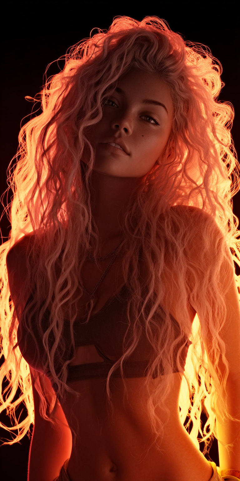 AI generated: Midjourney prompt: a painting of a blonde woman --chaos 75 --ar 1:2 -... (Midjourney - Portraits)