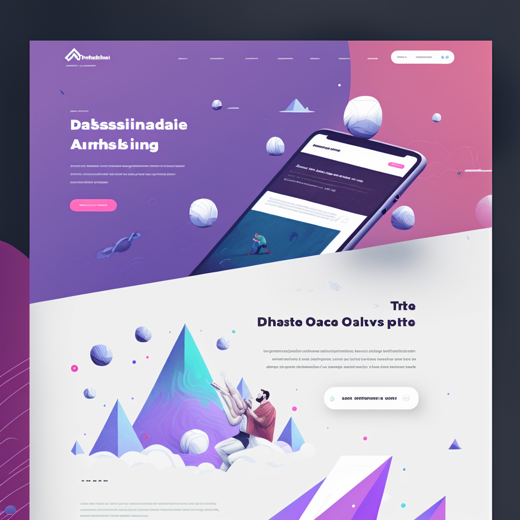 Midjourney prompt: website design idea, dribble trend, sa...