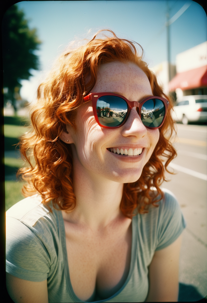 صورة مولدة بالذكاء الاصطناعي: Stable Diffusion prompt: analog color film photograph of a ginger hair woma... (نموذج Stable Diffusion - تصوير فوتوغرافي)