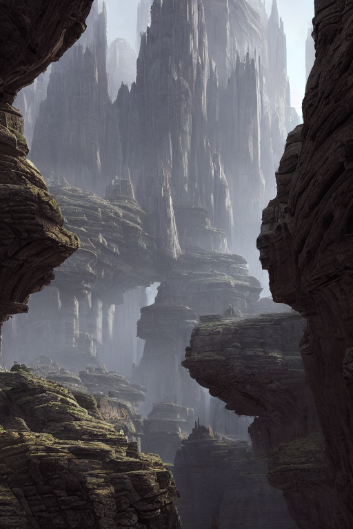 Stable Diffusion prompt: stunning city of stone inside a ...