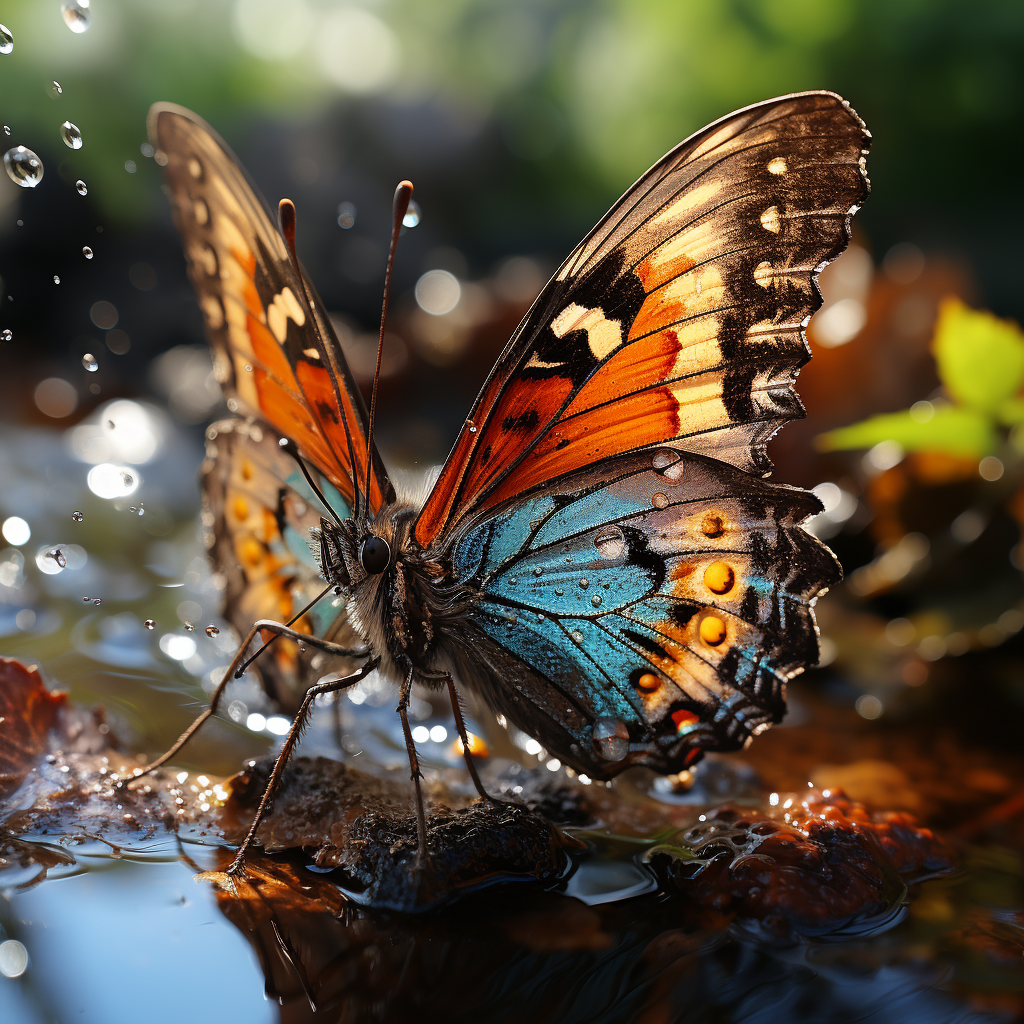 AI generated: Midjourney prompt: national geographic photo, butterfly in flight, cl... (Midjourney - Photography)
